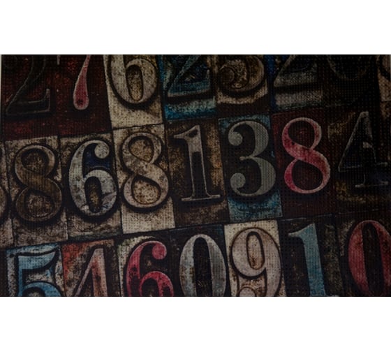 Придверный коврик FORA грязезащитный, фотопринт цифры, 40x60 см FOR-DOOR09 1