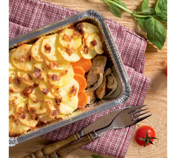 Алюминиевые формы для запекания мяса, рыбы, овощей PATERRA 1 л , 2 шт. 402-725