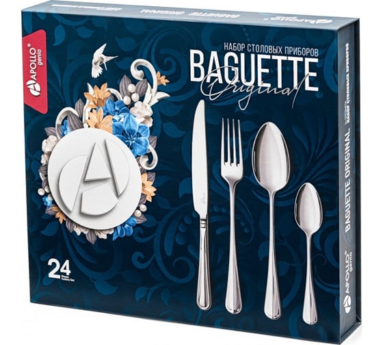 Набор столовых приборов APOLLO Genio Baguette Original 24 предмета BGO-24
