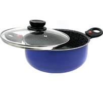 Кастрюля JARKO 20 см, со стеклянной крышкой, васильковый JPC-220-21/2