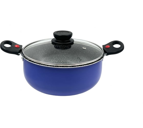 Кастрюля JARKO 20 см, со стеклянной крышкой, васильковый JPC-220-21/2