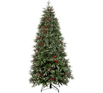 Ель CRYSTAL TREES Лаки заснеженная с ягодами, 180 см KP1118