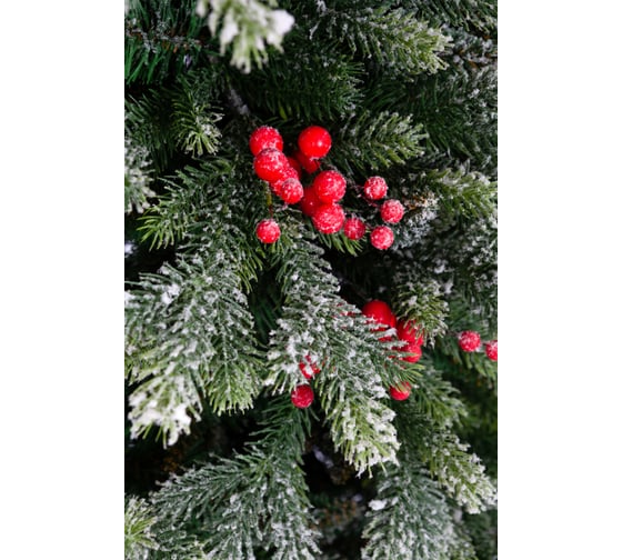 Ель CRYSTAL TREES Лаки заснеженная с ягодами, 180 см KP1118