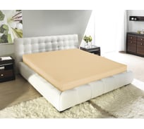 Простыня на резинке Guten Morgen ткань трикотажная, 125 гр/м, гладкокрашеная, бежевый, 180x200x20 см, на резинке ПТбеж-180-200/125