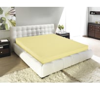Простыня на резинке Guten Morgen ткань трикотажная, 125 гр/м, гладкокрашеная, лимон, 180x200x20 см, на резинке ПТл-180-200/125