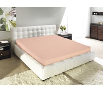 Простыня на резинке Guten Morgen ткань трикотажная, 125 гр/м, гладкокрашеная, персик, 180x200x20 см, на резинке ПТп-180-200/125