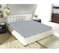 Простыня на резинке Guten Morgen ткань трикотажная, 125 гр/м, гладкокрашеная, серый, 160x200x20 см, на резинке ПТсер-160-200/125