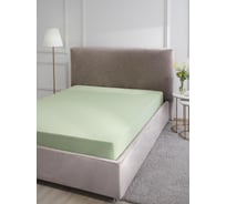 Простыня на резинке Guten Morgen ткань трикотажная, 125 гр/м, гладкокрашеная, хаки, 90x200x20 см, на резинке ПТх-90-200/125