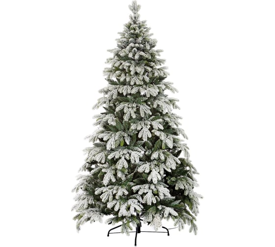 Ель CRYSTAL TREES Власта заснеженная с вплетенной гирляндой 210 см KP6121 1