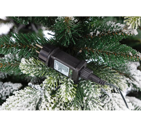 Ель CRYSTAL TREES Власта заснеженная с вплетенной гирляндой 210 см KP6121