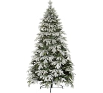 Ель CRYSTAL TREES Власта заснеженная с вплетенной гирляндой, 180 см KP6118