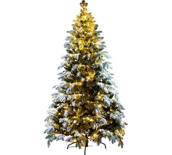 Ель CRYSTAL TREES Власта заснеженная с вплетенной гирляндой 240 см KP6124