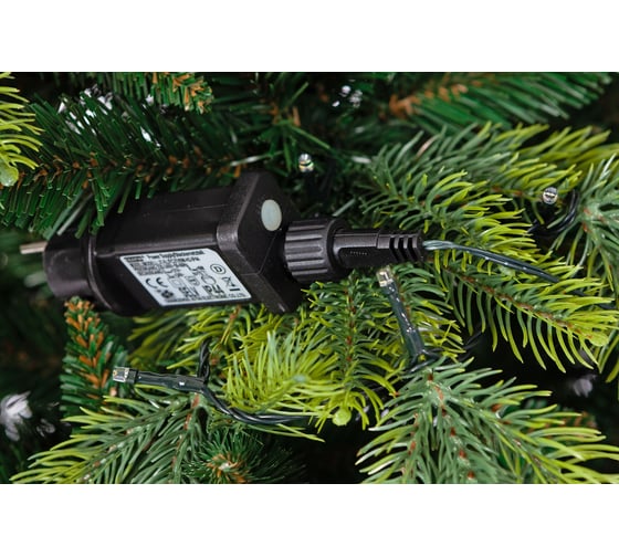 Ель CRYSTAL TREES Власта зеленая с вплетенной гирляндой, 210 см KP6021