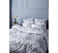Комплект постельного белья Guten Morgen Silver, поплин, рис.1111, 2 спальный макси, с наволочками 70x70 см GMП-1111-175-220-70