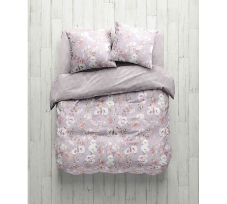 Комплект постельного белья Guten Morgen поплин, рис.1030, Melody, 2 сп. макси, с наволочками 70x70 см GMП-1030-175-220-70