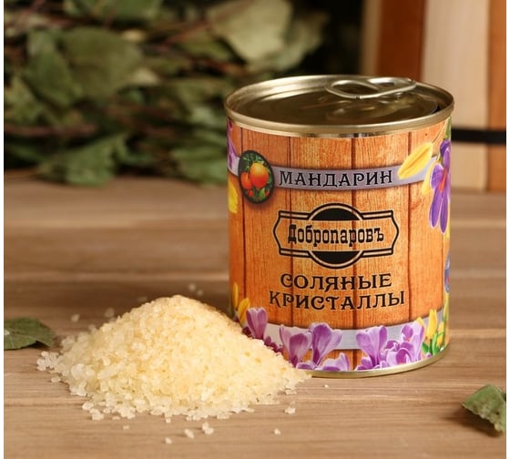 Соль для бани с ароматом мандарина Добропаровъ в банке 4806567 1