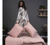 Набор из 2-х наволочек KUPU-KUPU VIOLETT 70x70 см, трикотаж, розовый KНV-77/розовый