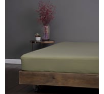 Простыня на резинке KUPU-KUPU VIOLETT 140x200x25 см, трикотажная, олива KPM-140/олива