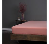 Простыня на резинке KUPU-KUPU VIOLETT 180x200x25 см, трикотажная, коралловый KPV-180/коралл