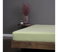 Простыня на резинке KUPU-KUPU VIOLETT 180x200x25 см, трикотажная, салатовый KPV-180/салатовый