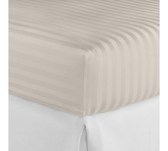 Простыня на резинке Primavelle 160x200 см, сатин, серо-бежевый 114911406-сг2/10 1