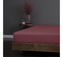 Простыня на резинке KUPU-KUPU VIOLETT 90x200x25, трикотажная, марсала KPM-90/марсала