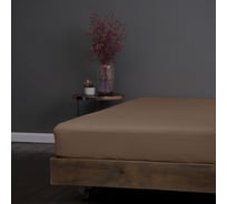 Простыня на резинке KUPU-KUPU VIOLETT 90x200x25, трикотажная, мокко KPM-90/мокко