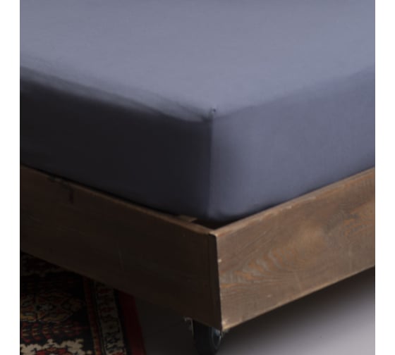 Простыня на резинке KUPU-KUPU VIOLETT 120x200x25, трикотажная, графит KPM-120/графит