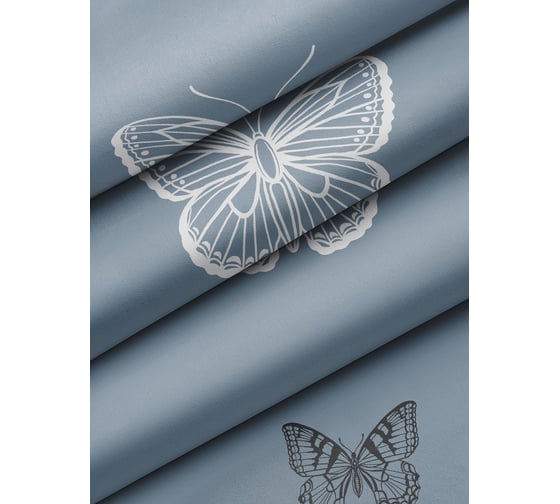 Комплект постельного белья Guten Morgen бязь, рис.1074, Black and White Butterflies, евро, с наволочкой 50x70 см D-1074-220-200-50