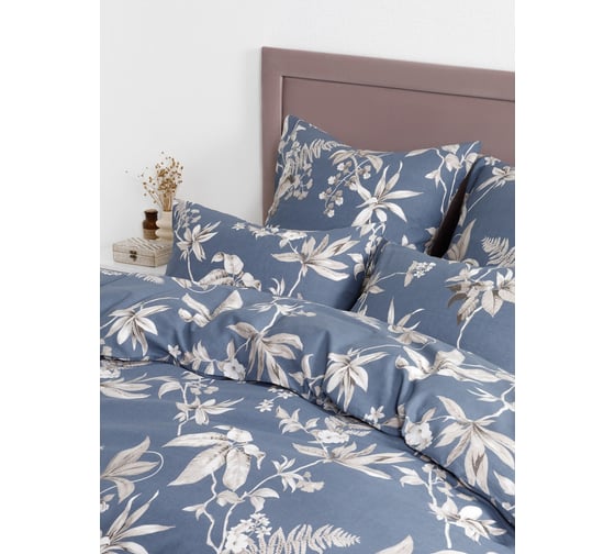 Комплект постельного белья Guten Morgen бязь, рис.1137, Flower vines, евро, с наволочкой 70x70 см ПБ-1137-200-200-70
