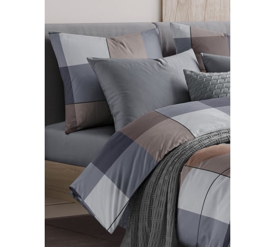 Комплект постельного белья Guten Morgen бязь, рис.1136, Cozy evening, евро, с наволочкой 70x70 см ПБ-1136-200-200-70