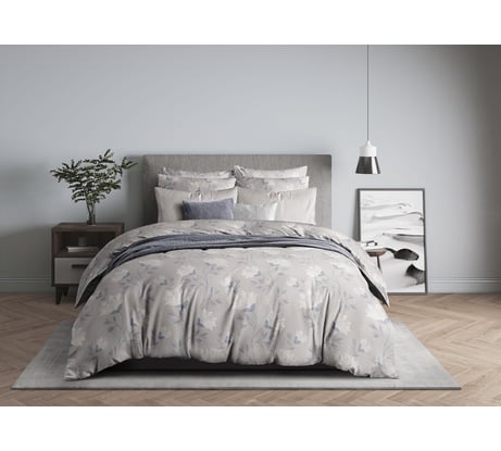 Комплект постельного белья Guten Morgen бязь, рис.1138, White Lily, дуэт, с наволочкой 70x70 см ПБ-1138-143-240-70