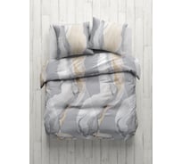 Комплект постельного белья Guten Morgen поплин, рис.1130, Fog, евро, с наволочкой 70x70 см БП-1130-220-240-70