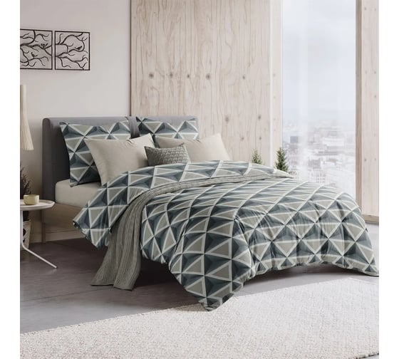 Комплект постельного белья Guten Morgen поплин, рис.969, Pyramids, дуэт, с наволочкой 70x70 см СП-969-143-240-70