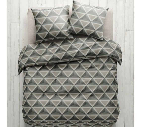 Комплект постельного белья Guten Morgen поплин, рис.969, Pyramids, евро, с наволочкой 70x70 см СП-969-220-240-70 1