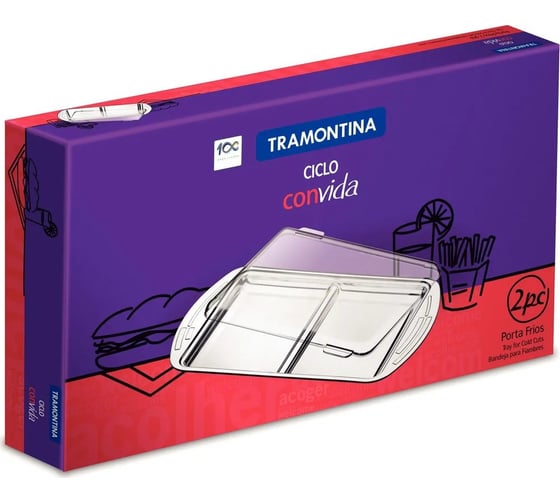 Блюдо для холодных закусок Tramontina с крышкой 64510/610-TR
