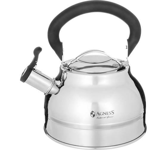Чайник со свистком Agness 2,7л, термоаккумулирующее дно, индукция 914-300
