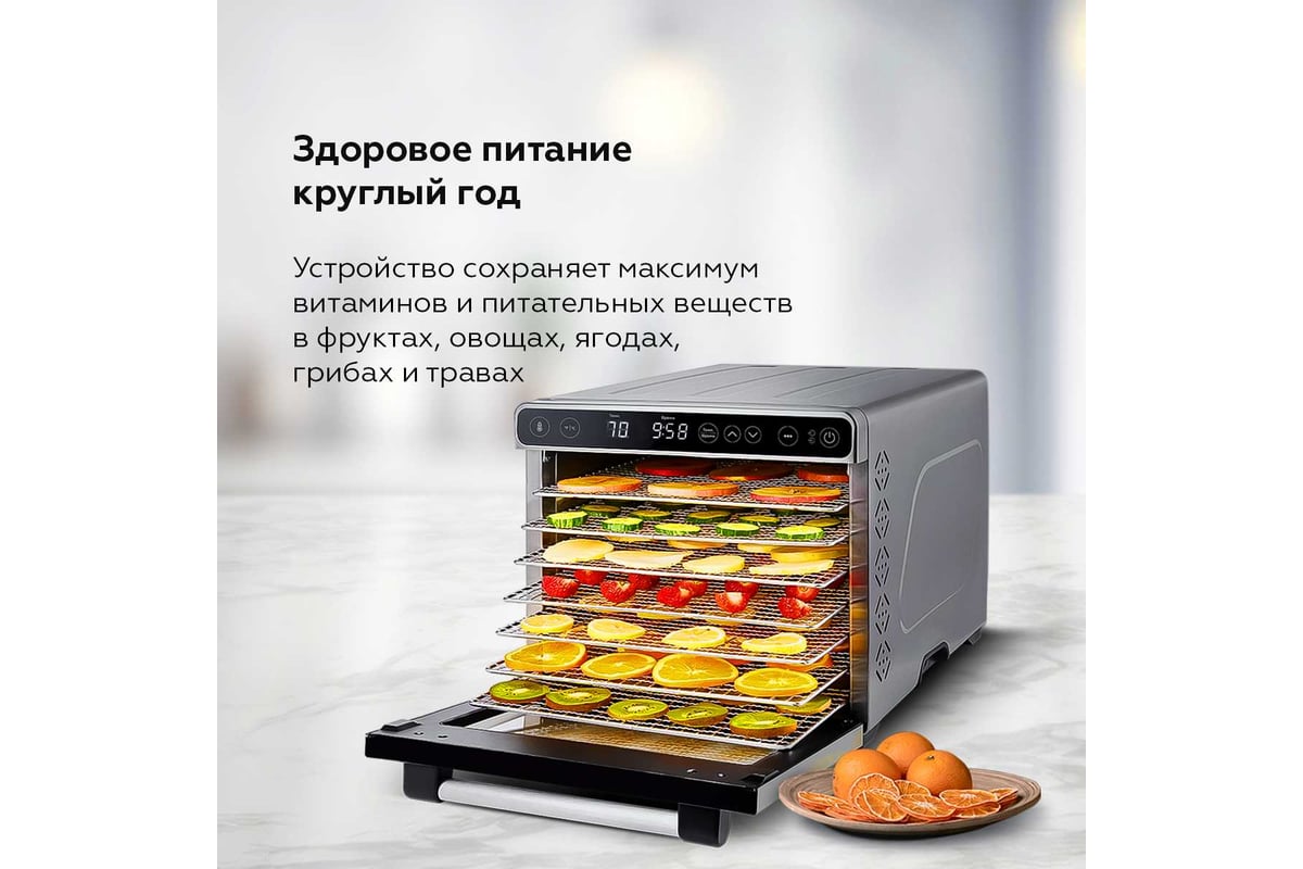 Сушилка для овощей и фруктов FD1007 Сталь BQ 86202119 - выгодная цена,  отзывы, характеристики, фото - купить в Москве и РФ