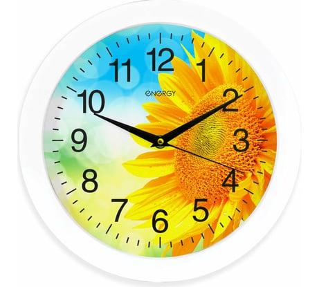 Настенные кварцевые часы Energy модель ЕС-97, подсолнух, 009470