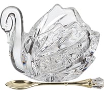 Икорница Lefard лебедь muza crystal 11x7 см. высота=8,5 см. с ложкой 195-112