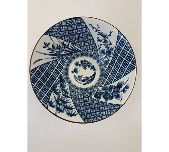 Тарелка Homium Japanese Collection, Очарование, глубокая, цвет белый/синий, D20см platejcnew25wblue