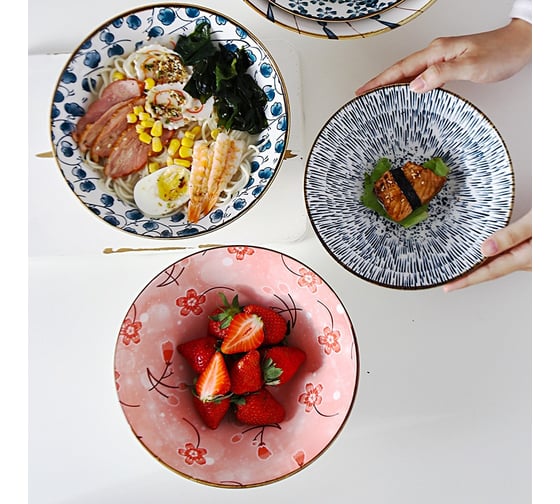 Тарелка Homium Japanese Collection, Очарование, глубокая, цвет белый/синий, D20см platejcnew29wblue