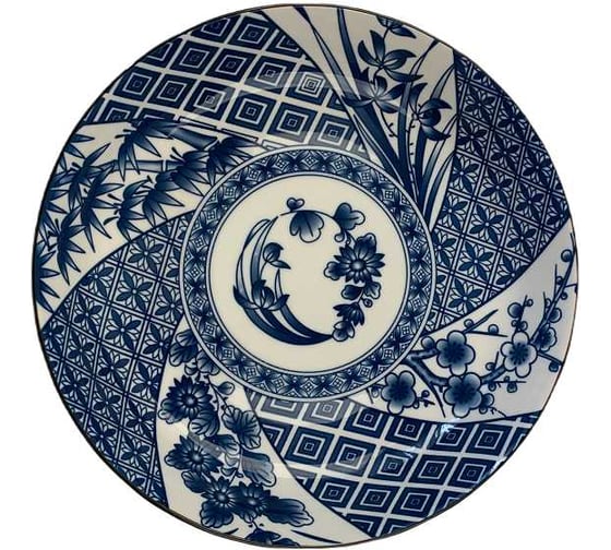 Тарелка Homium Japanese Collection, Очарование, цвет белый/синий, D20см platejcnew24wblue
