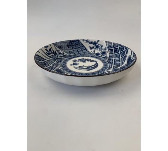 Тарелка Homium Japanese Collection, Очарование, цвет белый/синий, D20см platejcnew24wblue
