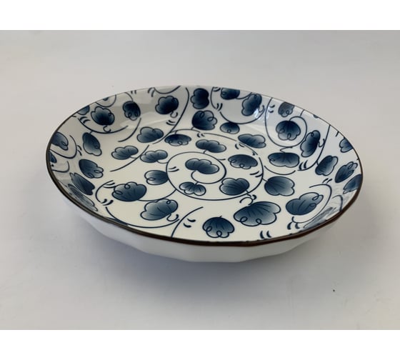 Тарелка Homium Japanese Collection, Очарование, цвет белый/синий, D20см platejcnew28wblue