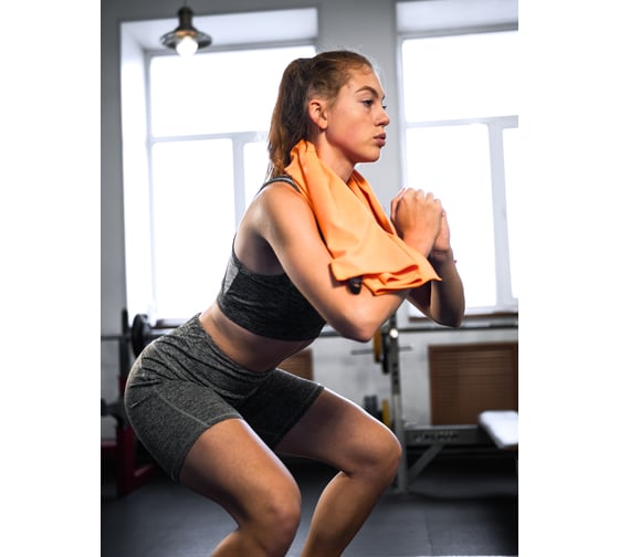 Полотенце Guten Morgen Микрофибра, Fitness, Цвет: Апельсин (80x130 см) Пфит-Апл-80-130