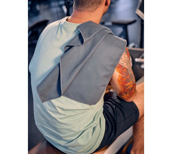 Полотенце Guten Morgen Микрофибра, Fitness, Цвет: Графит (80x130 см) Пфит-Гр-80-130