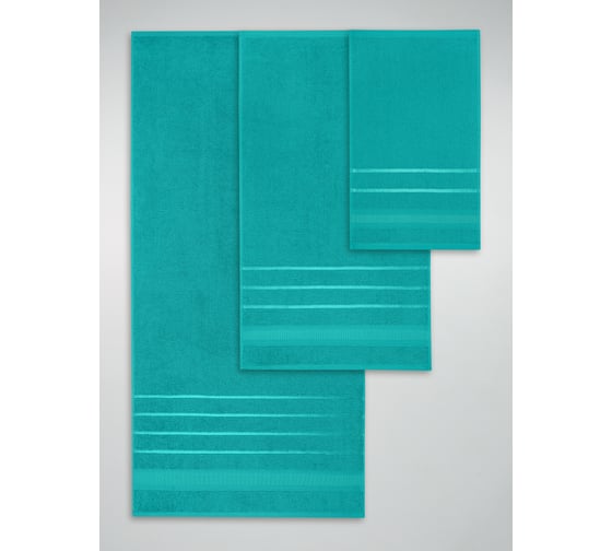 Полотенца махровые DIANA Севилья, Малахит, 30x50, 50x90, 70x140 см ПМСевD-Мал-30-50-70