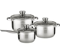 Набор посуды Bella Cucina 6 предметов, 2,9 л, 3,9 л, ковш 2,1 л, нержавеющая сталь 2042-BC