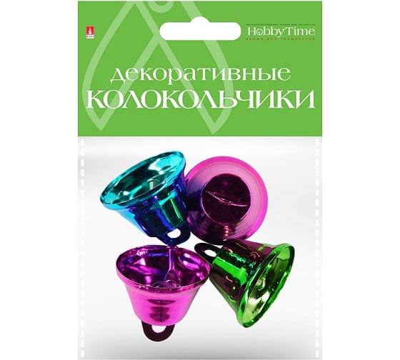 Колокольчики Bruno Visconti набор №18, цветные, диаметр 32 мм, 4 цвета 2-403/18
